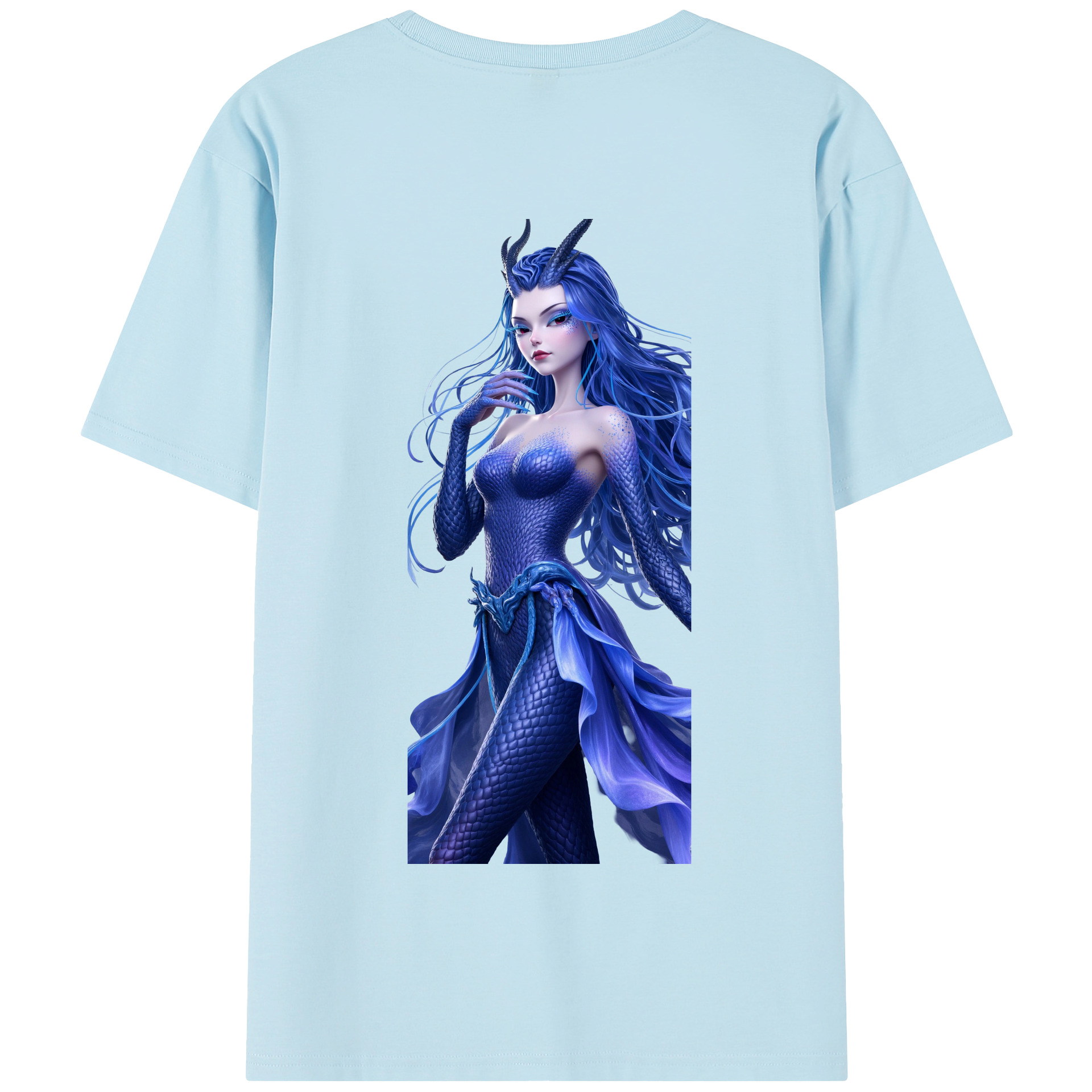 （画像用） Ne Zha 2 ナタ 魔童の大暴れ 綿100％半袖Tシャツ（背面プリント）